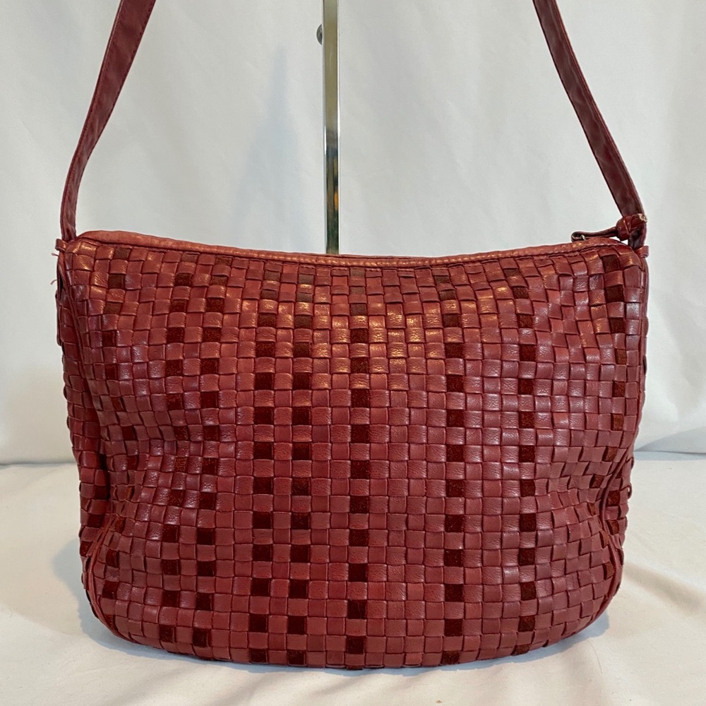 Bottega Venetta Red Weave Crossbody
